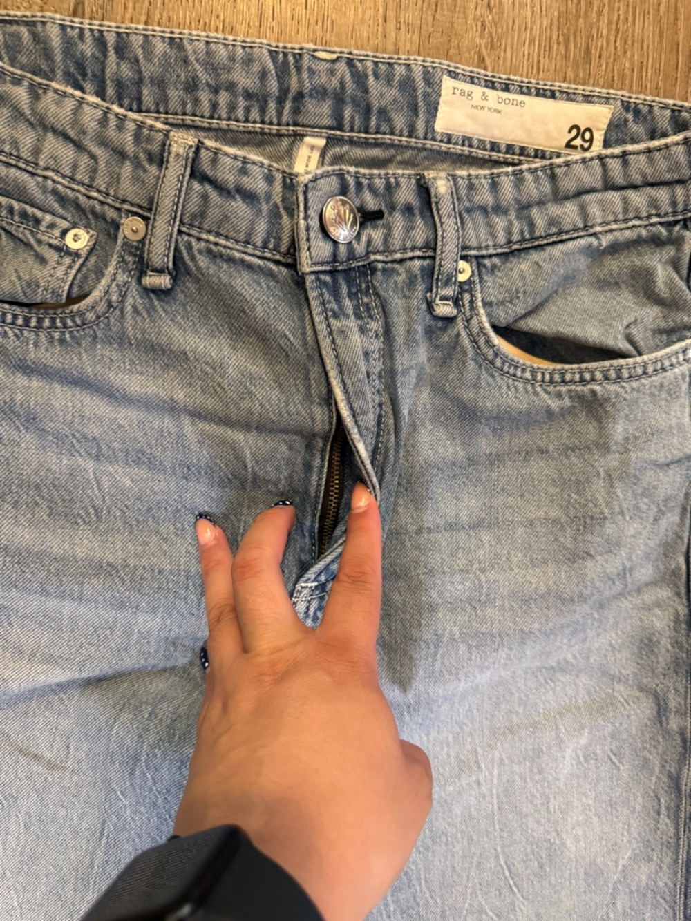 Rag & Bone Logan Featherweight Raw Edge, High Rise Wide Jean in Mira - Picture 9 of 14